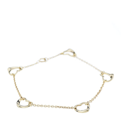 Tiffany 18K Yellow Gold Elsa Peretti 5 Open Heart Bracelet 1 of 4
