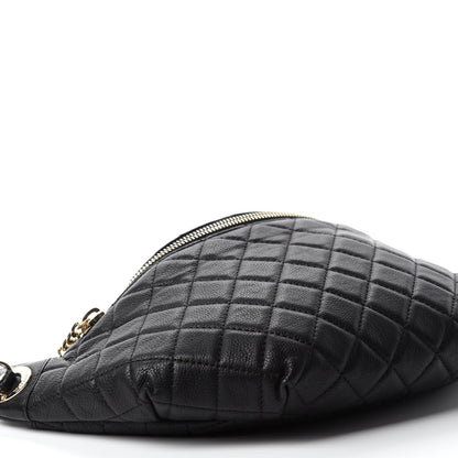 Chanel Calfskin Quilted Banane Waist Bag Fanny Pack Black 6 of 10