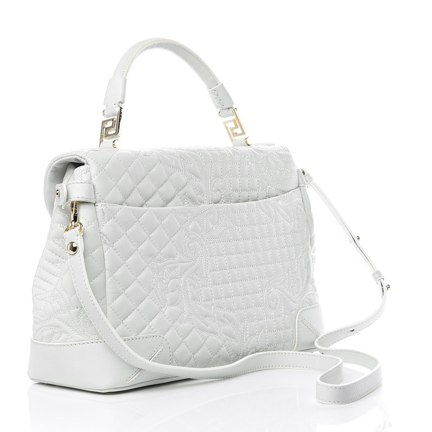 Nappa Barocco Quilted Altea Vanitas Satchel White