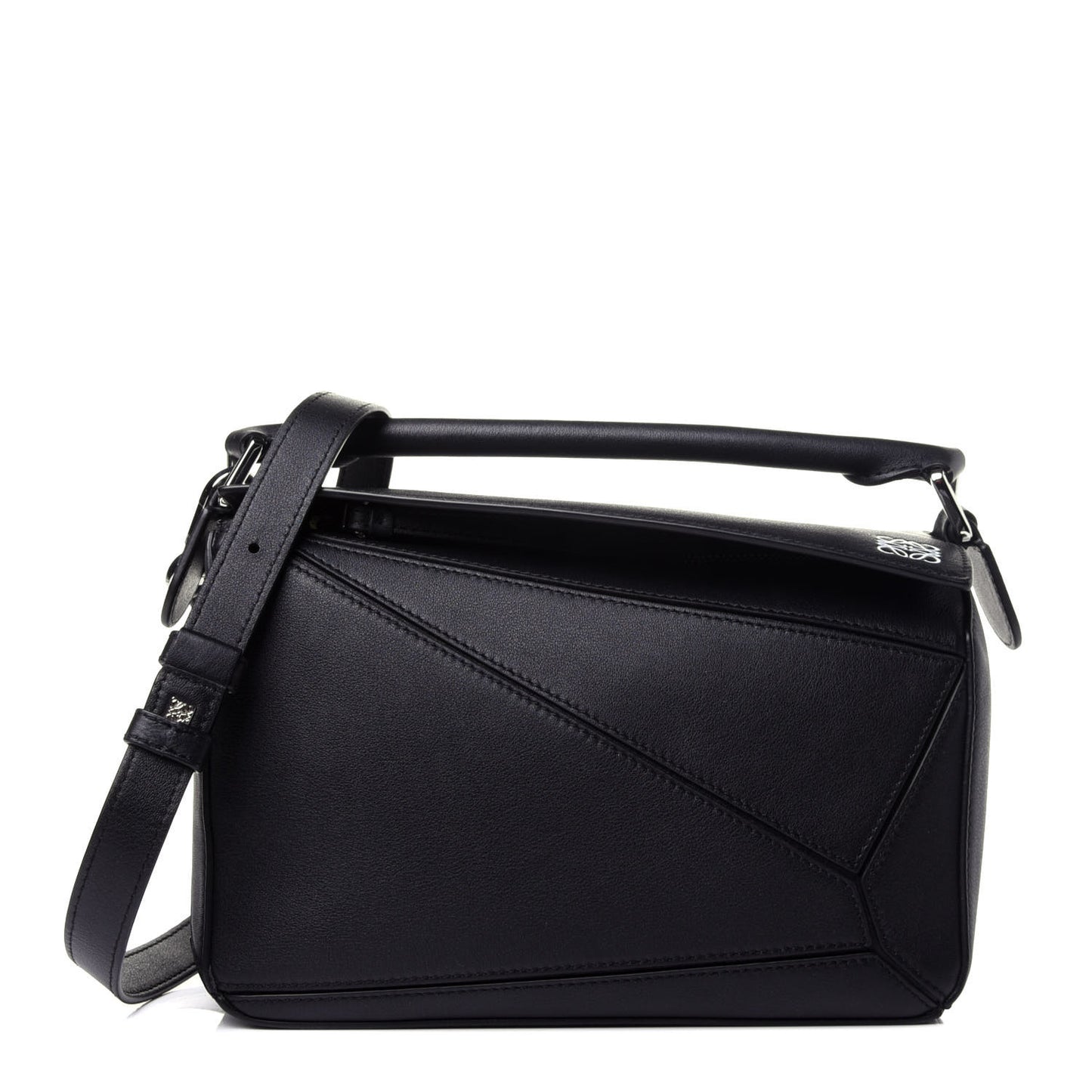 Calfskin Small Puzzle Bag Black