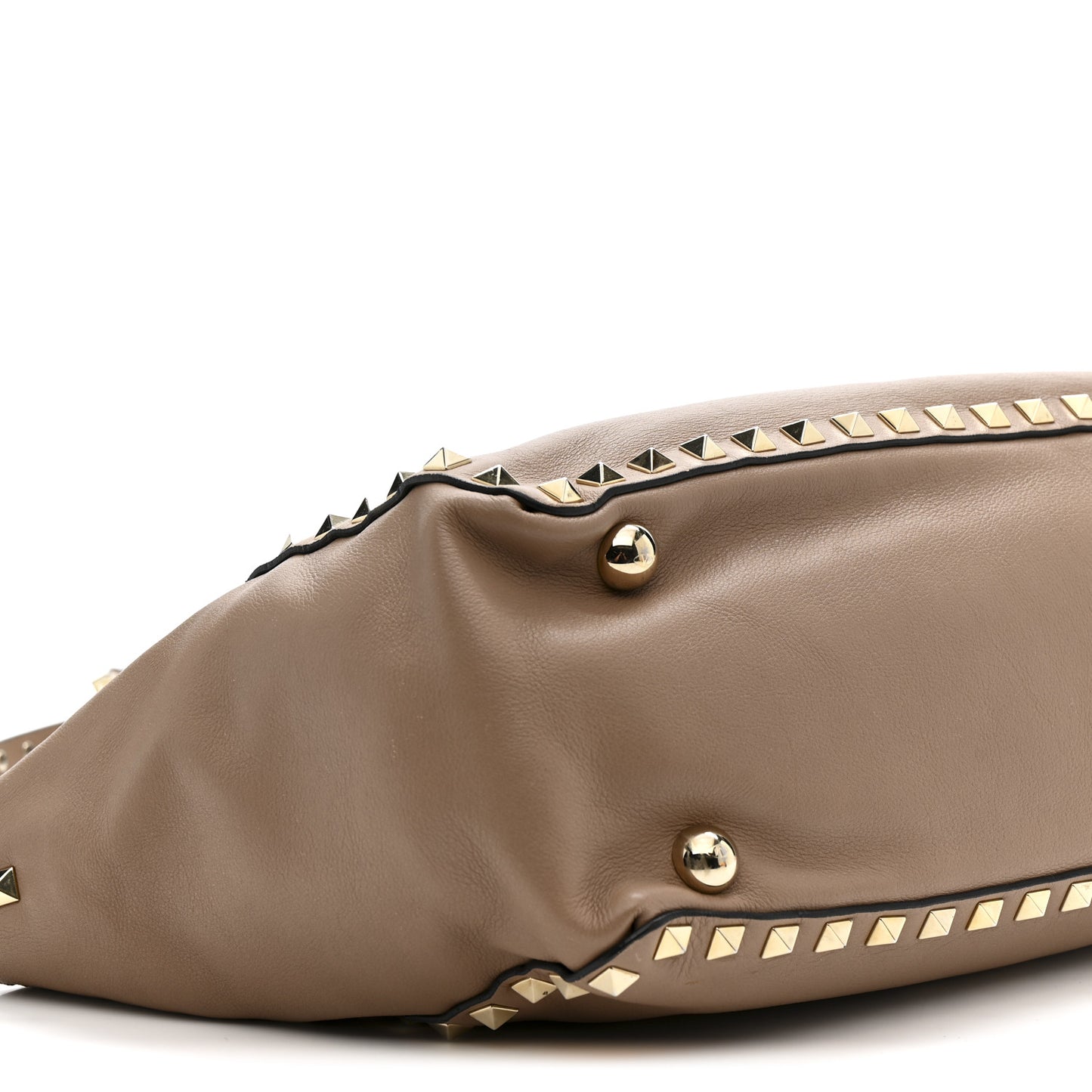 Vitello Small Rockstud Tote Beige