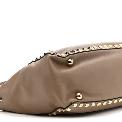 Valentino Garavani Vitello Small Rockstud Tote Beige 9 of 12
