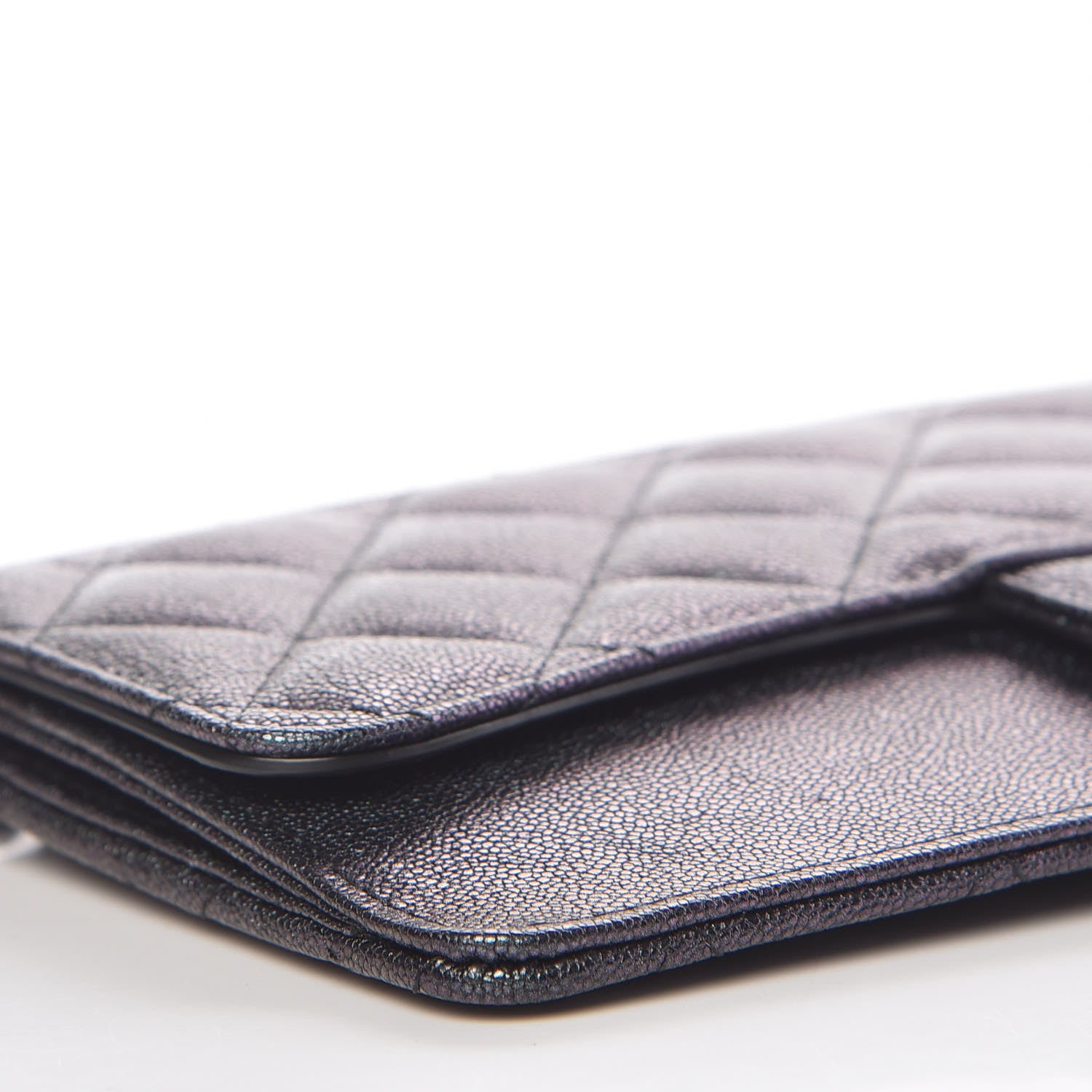 Chanel Iridescent Caviar Quilted Classic Pouch With Handle Black 9 of 11