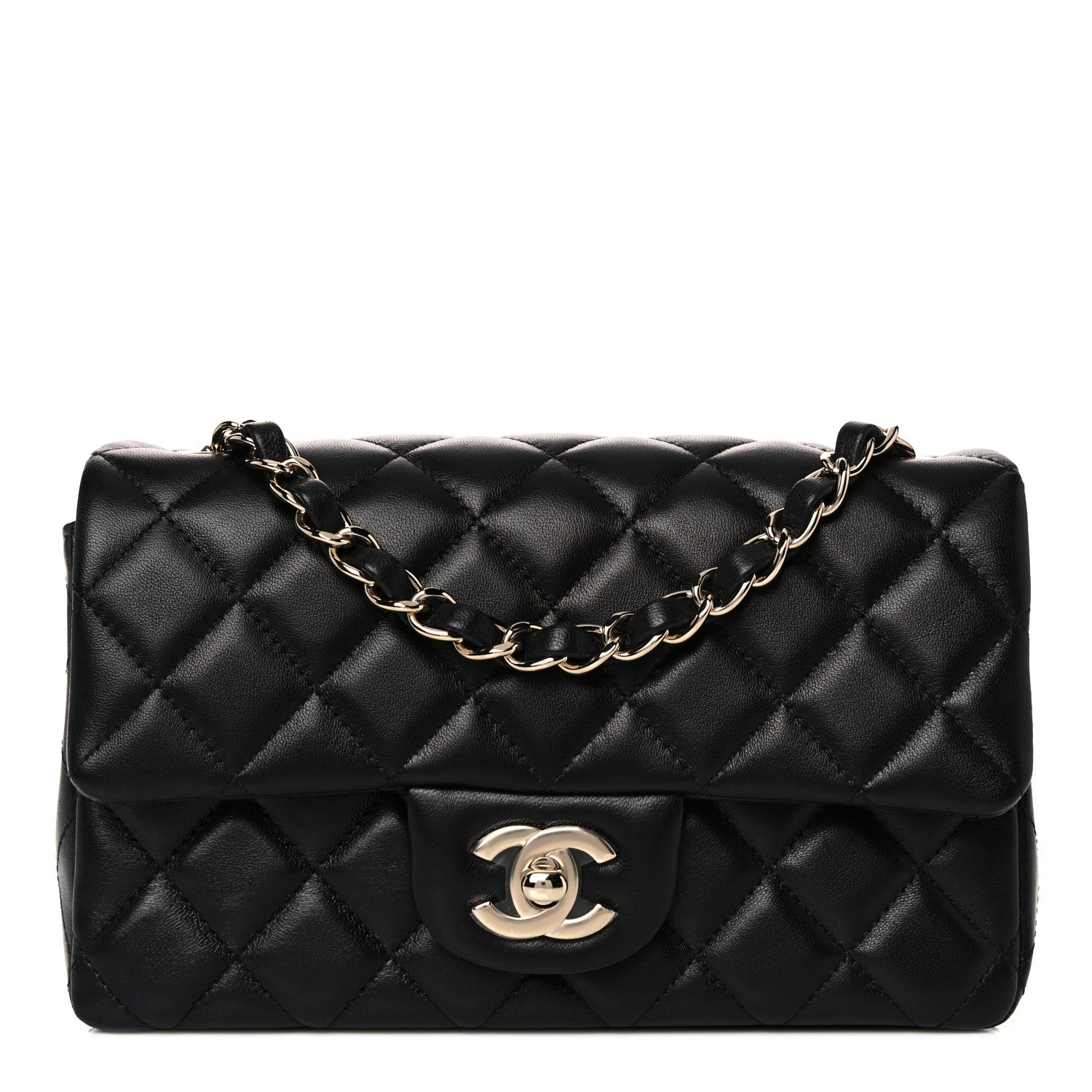 Chanel Lambskin Quilted Mini Rectangular Flap Black 1 of 10