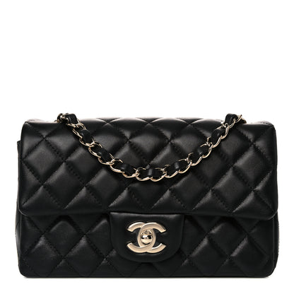 Chanel Lambskin Quilted Mini Rectangular Flap Black 1 of 10