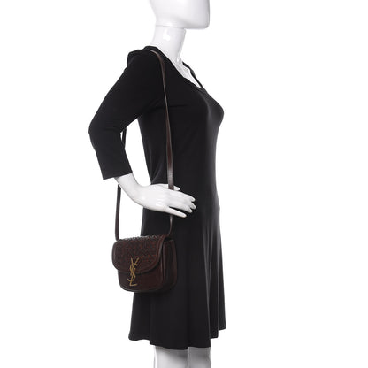 Saint Laurent Calfskin Monogram Woven Small Kaia Satchel Burnt Brown 2 of 12