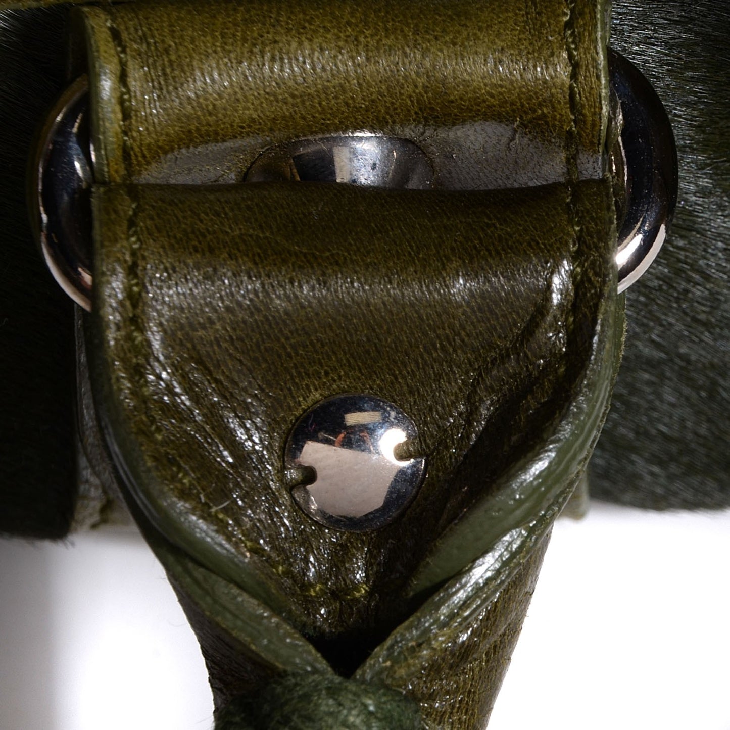 Chevre Pony Hair Work Olive