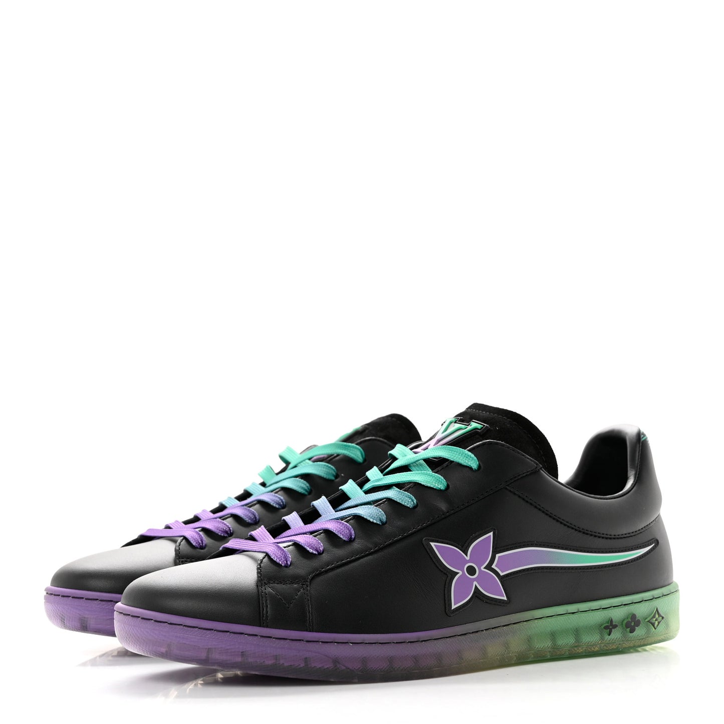 Calfskin Luxembourg Samothrace Sneakers 9 Black Purple Green