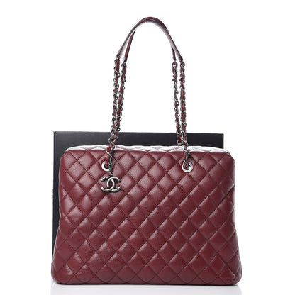 Chanel Caviar Quilted City Shopping Tote Dark Red 13 of 13