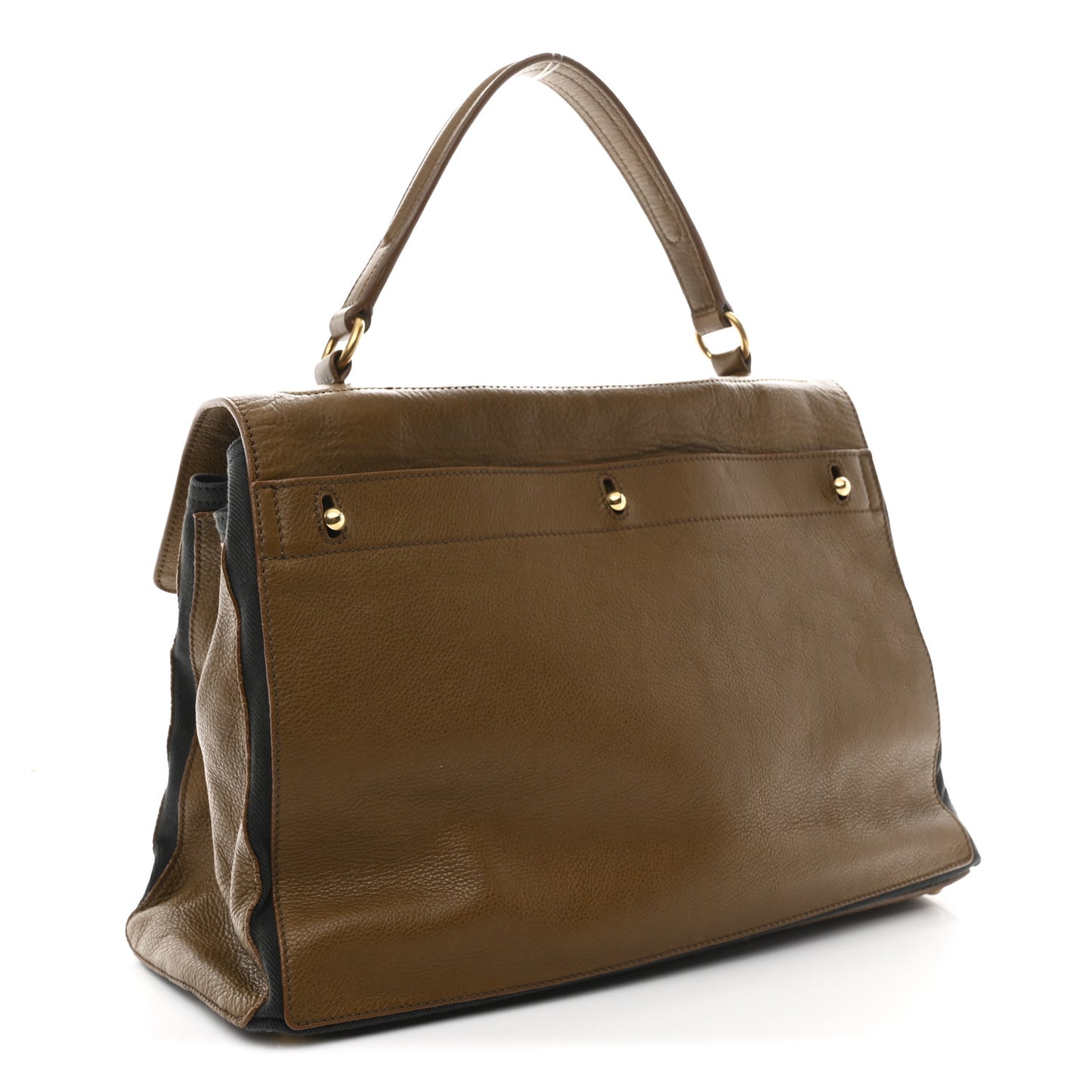 Calfskin Canvas Large Muse Two Olive