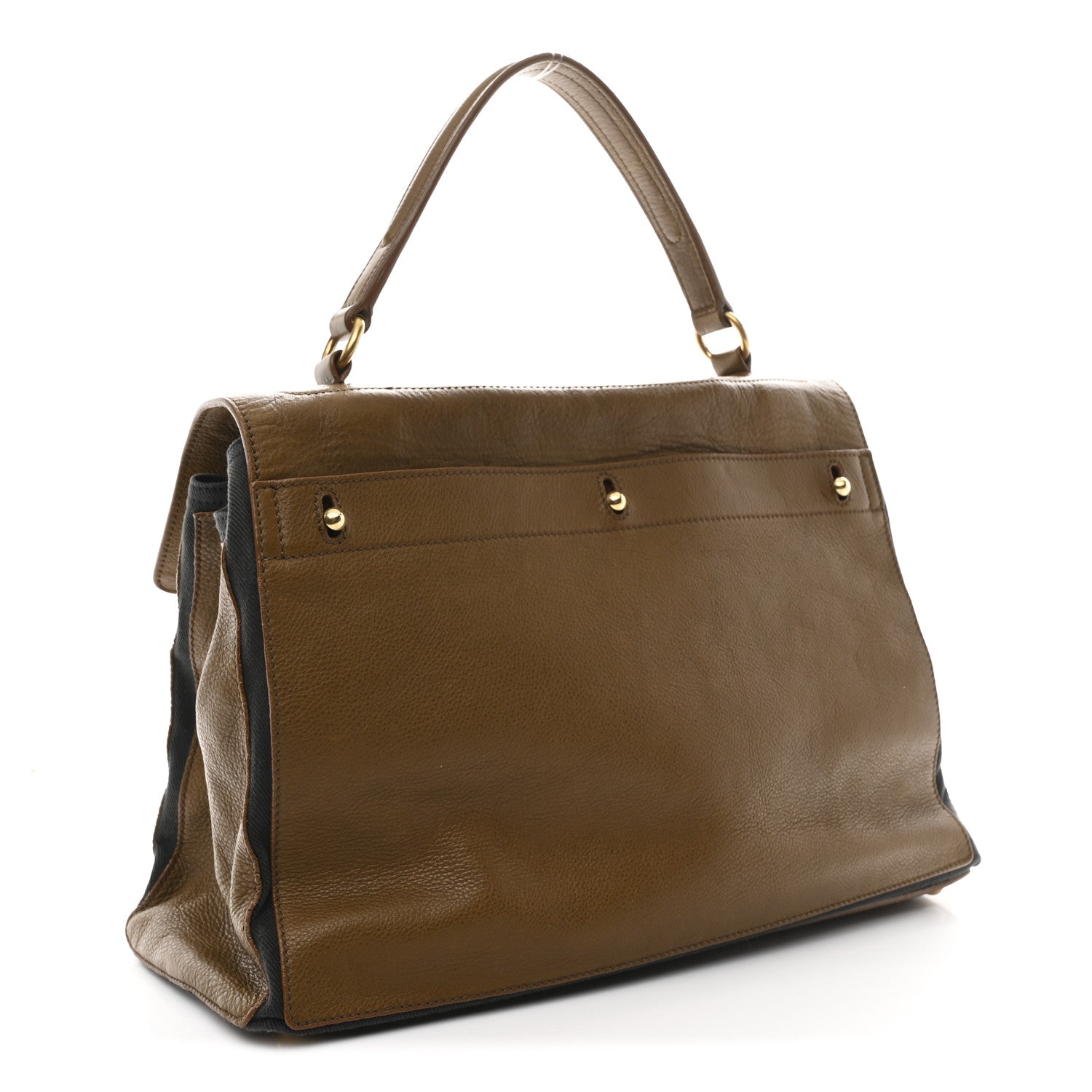 Saint Laurent Calfskin Canvas Large Muse Two Olive 3 of 11