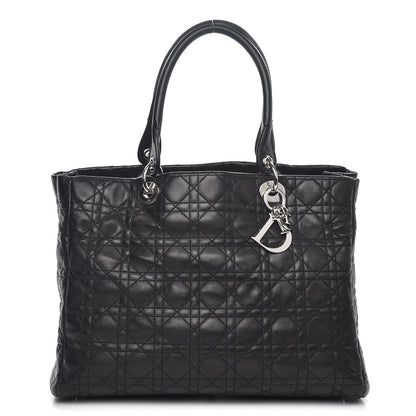 Christian Dior Lambskin Cannage Large Soft Lady Dior Shopping Tote Black 1 of 11