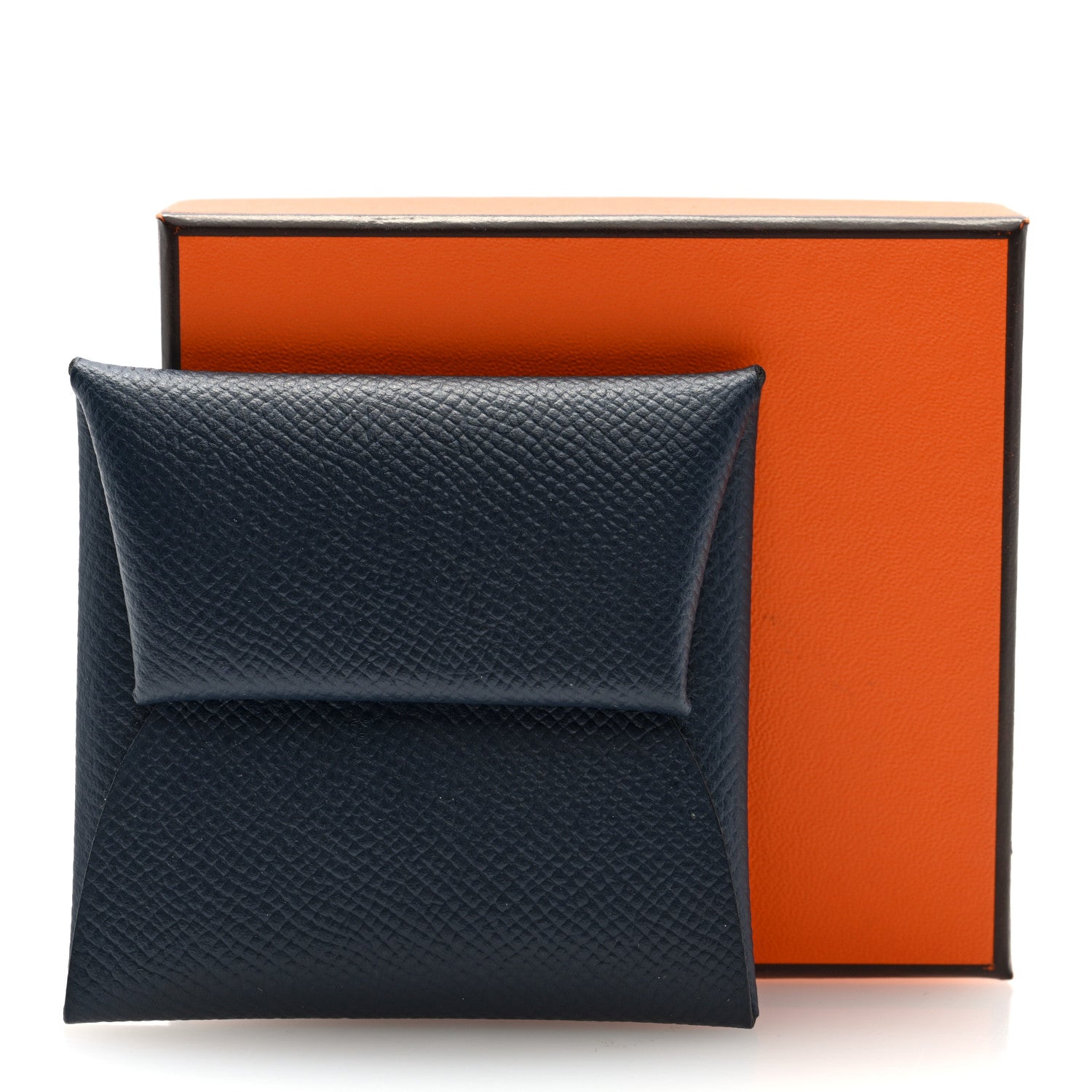 Hermes Epsom Verso Bastia Coin Purse Bleu Indigo Vert Amande