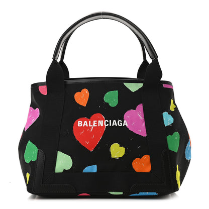 Balenciaga Canvas Archive Hearts S Navy Cabas Black Multicolor 3 of 10