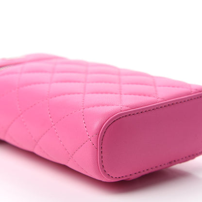Chanel Lambskin Quilted Phone Holder With Chain Pink 6 of 10