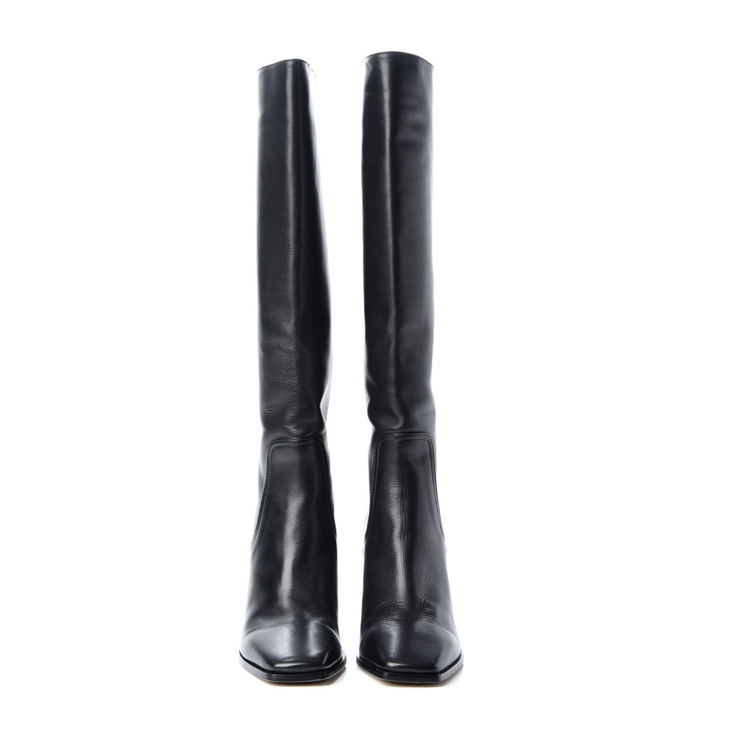 Calfskin Brionne 85 Knee High Boots 37.5 Black