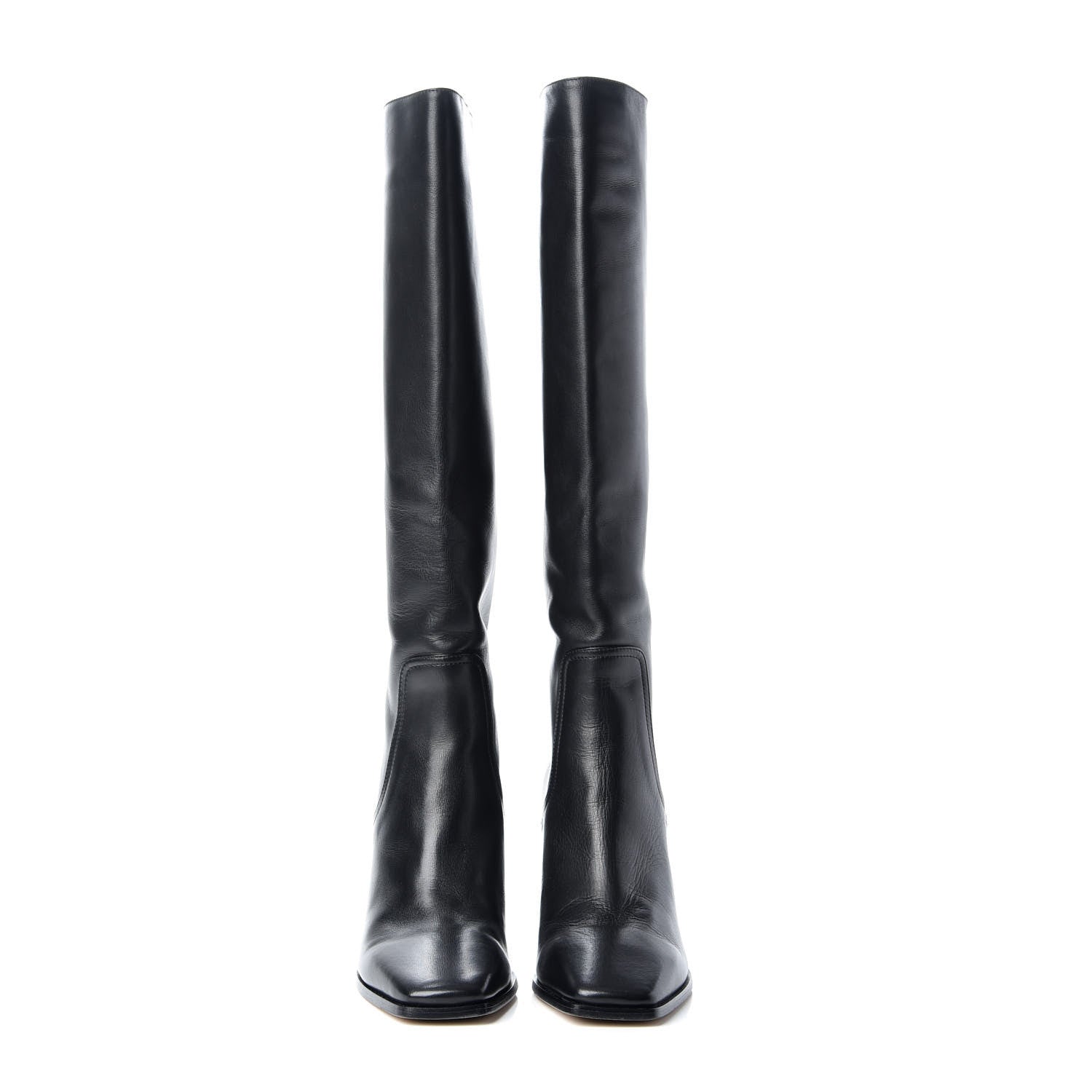 Jimmy Choo Calfskin Brionne 85 Knee High Boots 37.5 Black 2 of 9