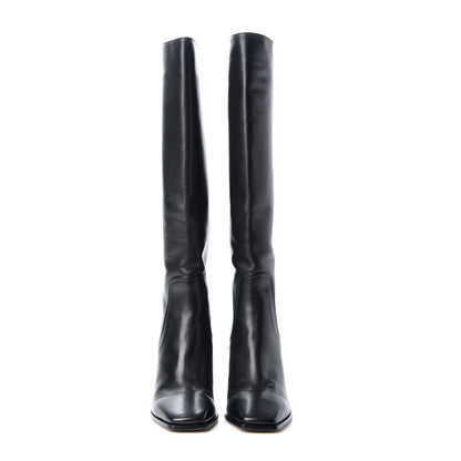 Jimmy Choo Calfskin Brionne 85 Knee High Boots 37.5 Black 2 of 9