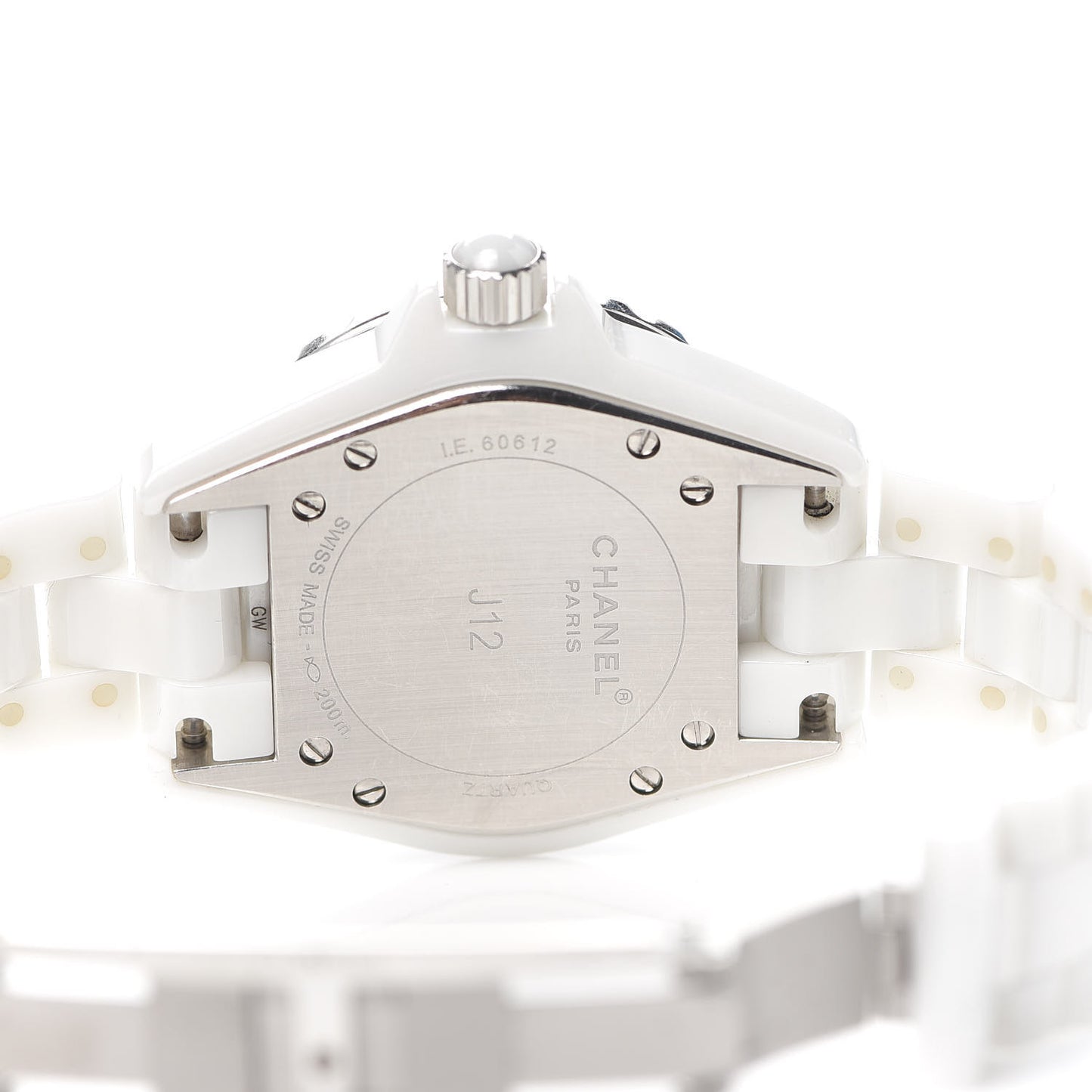 Stainless Steel Ceramic Diamond 33mm J12 Quartz Watch White