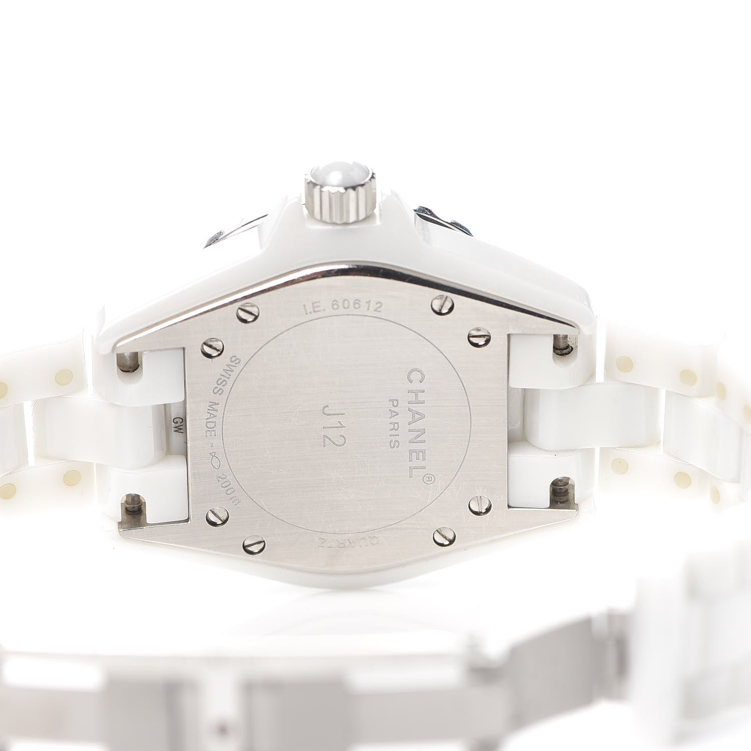 Chanel Stainless Steel Ceramic Diamond 33mm J12 Quartz Watch White 4 of 4