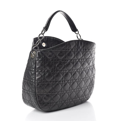 Christian Dior Lambskin Cannage Medium Dior Soft Hobo Black 3 of 9