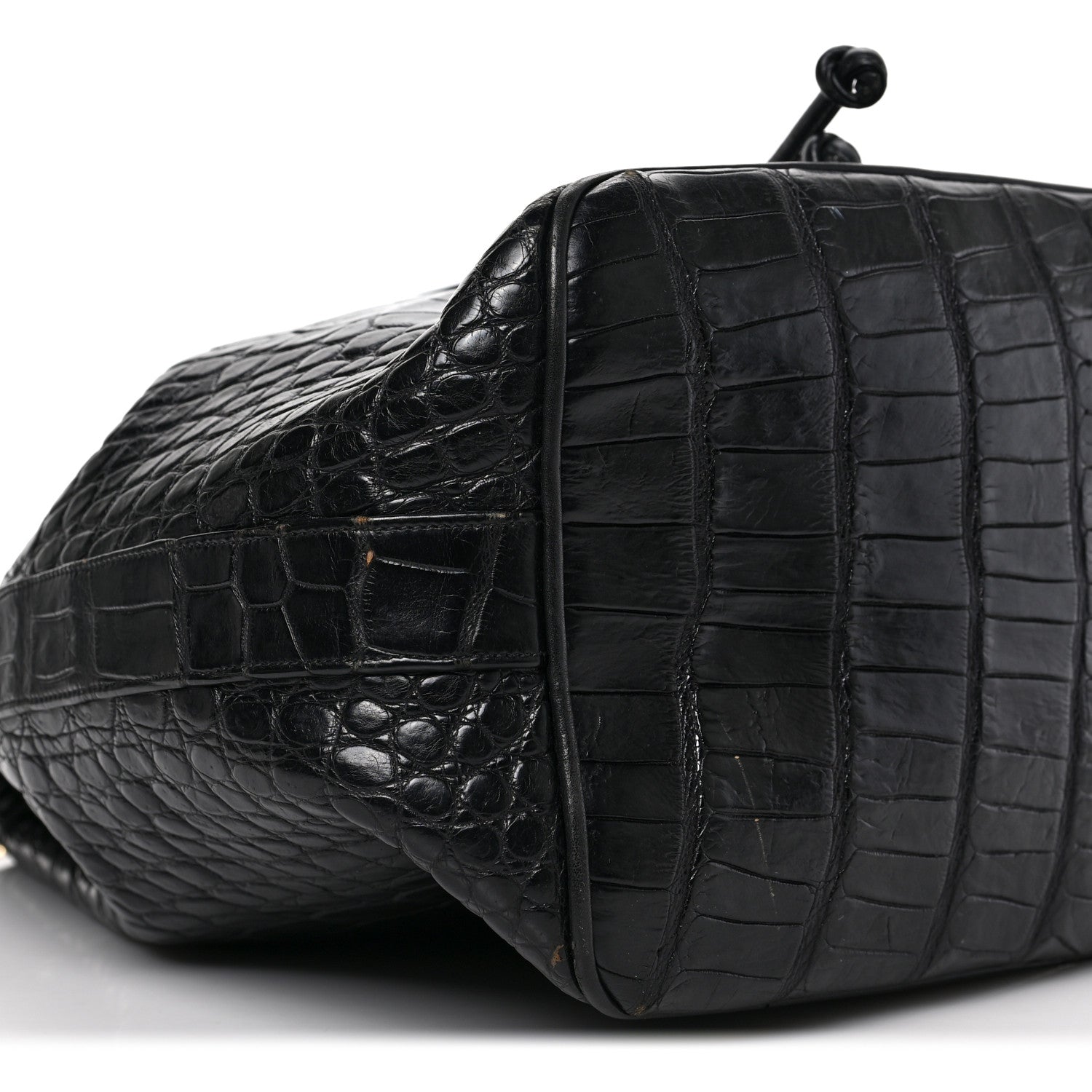 Chanel Alligator Drawstring Bucket Bag Black 8 of 9