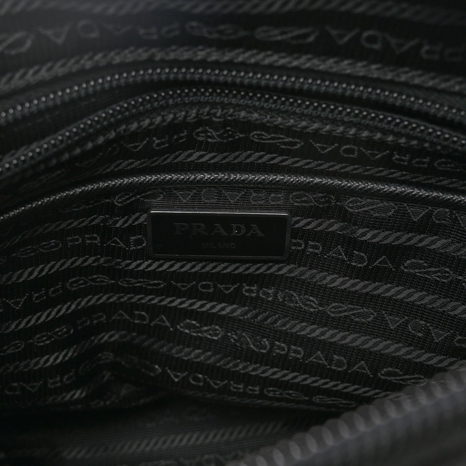 Prada Tessuto Nylon Saffiano Small Vela Messenger Black 7 of 11