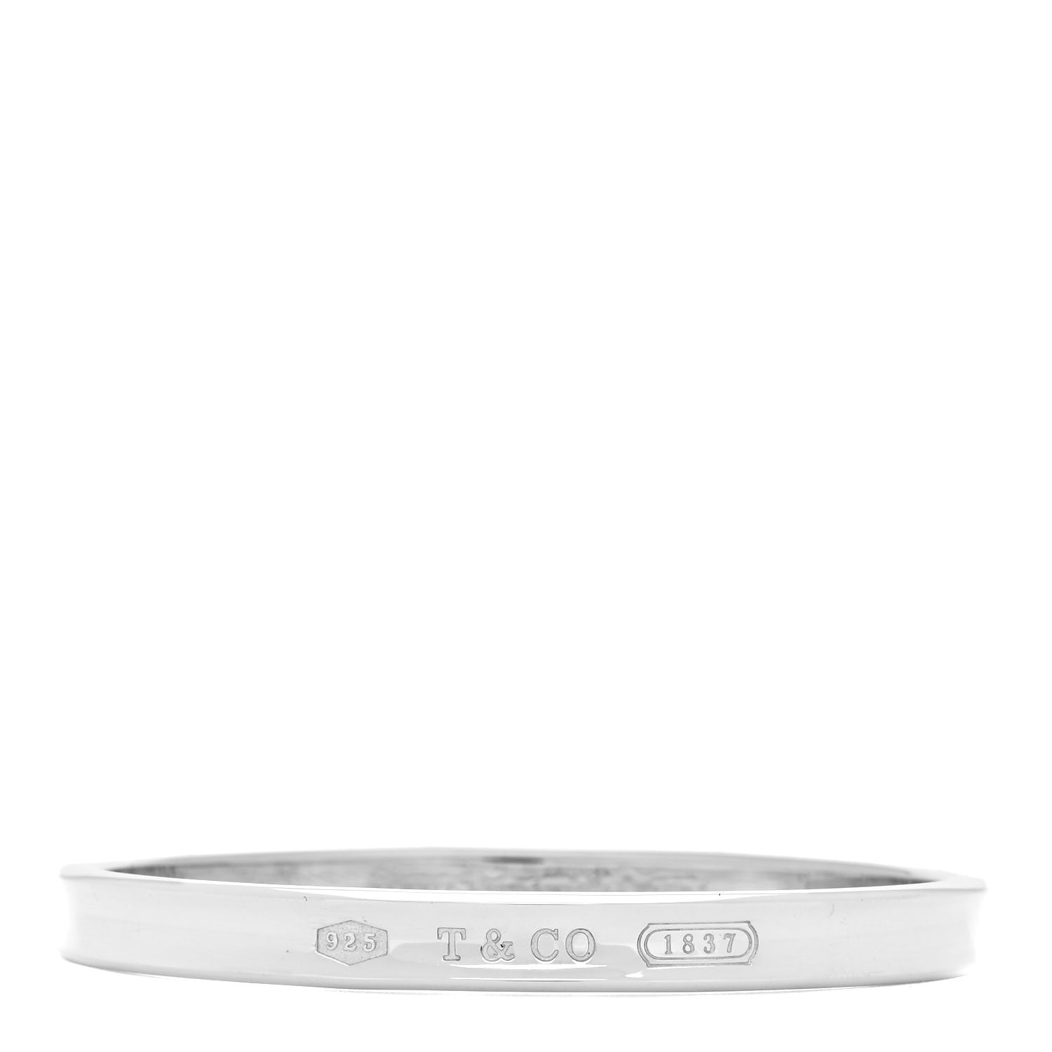 Tiffany Sterling Silver Narrow 1837 Bangle Bracelet 1 of 4