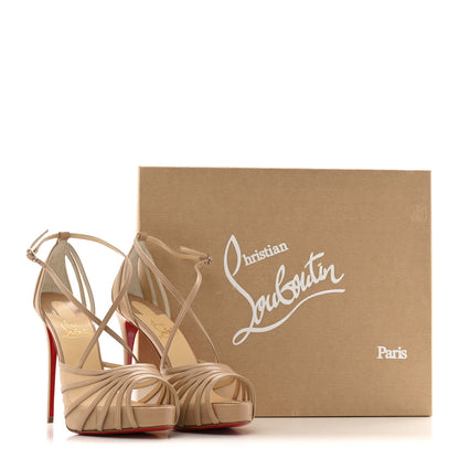 Christian Louboutin Kid Rete Filamenta 120 Platform Sandals 37 Nude 10 of 10