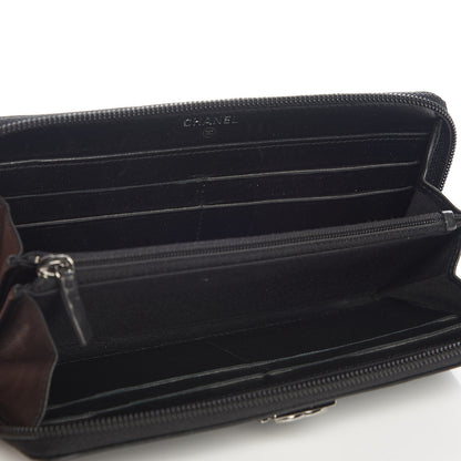 Chanel Lambskin Quilted Boy Zip Around Wallet Black 5 of 9
