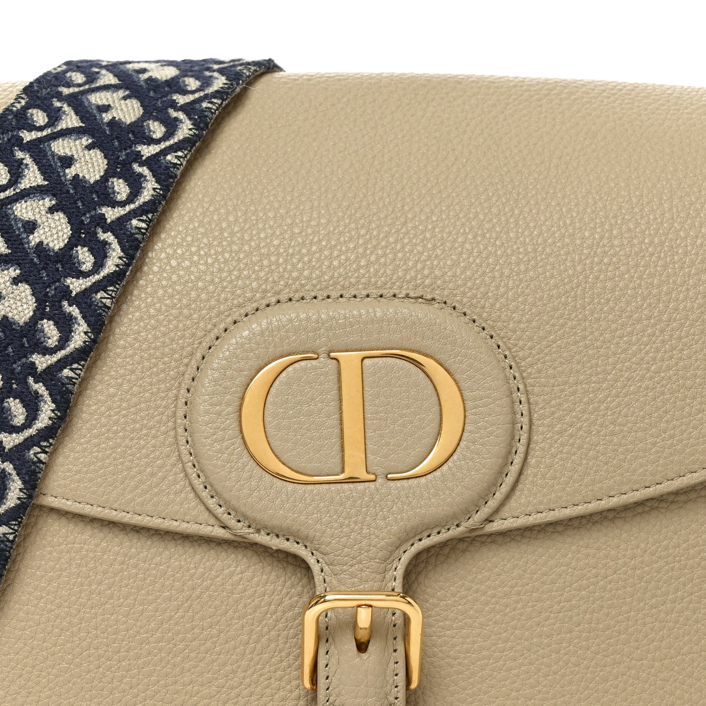 Grained Calfskin Large Bobby Flap Beige