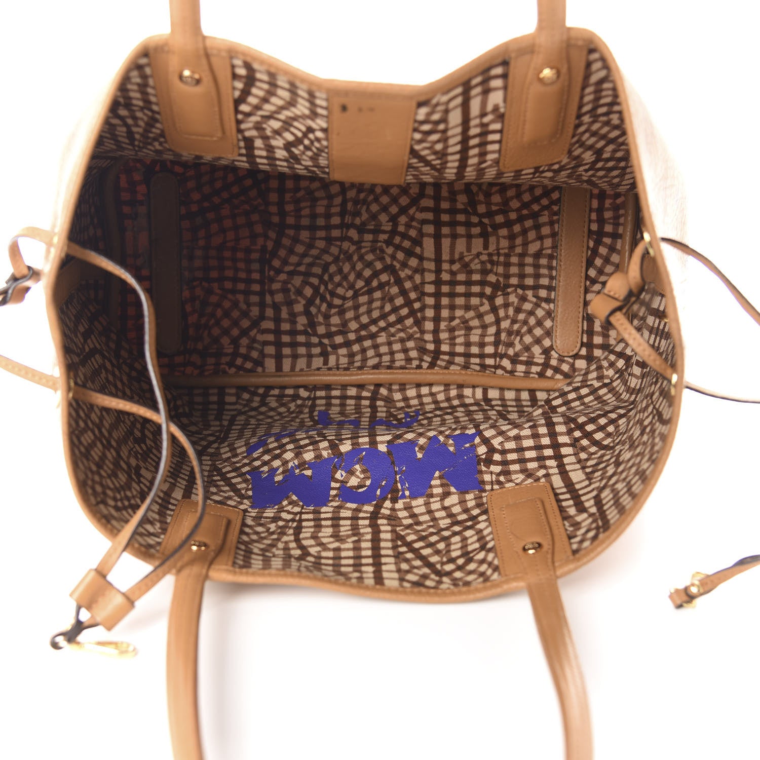 MCM Visetos Medium Liz Reversible Shopper Tote Cognac 5 of 21