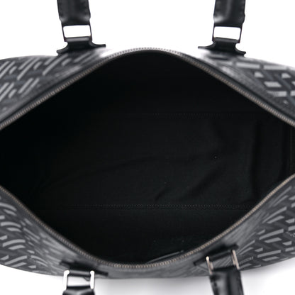 Versace Coated Canvas Calfskin La Greca Signature Travel Bag Black Grey 5 of 14