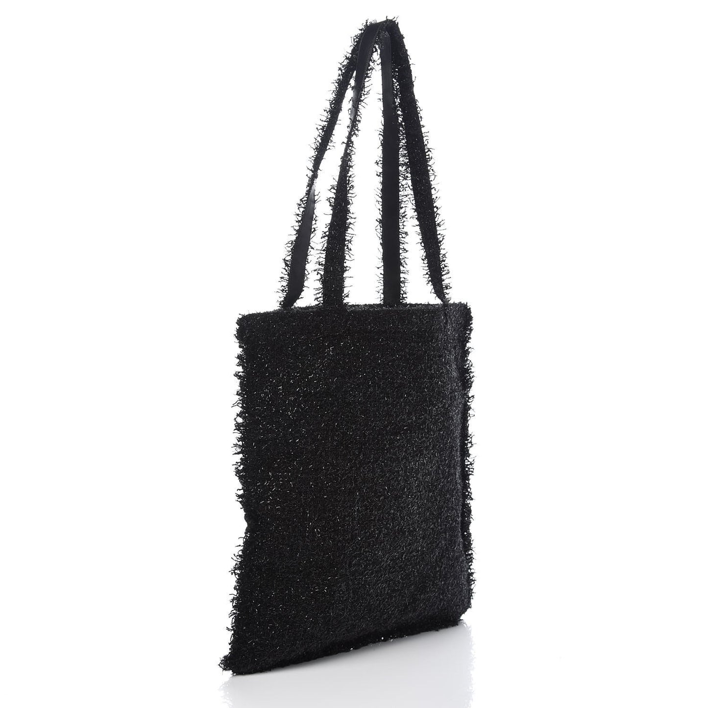 Tweed Resin Strass Large Robot Shopping Bag Black