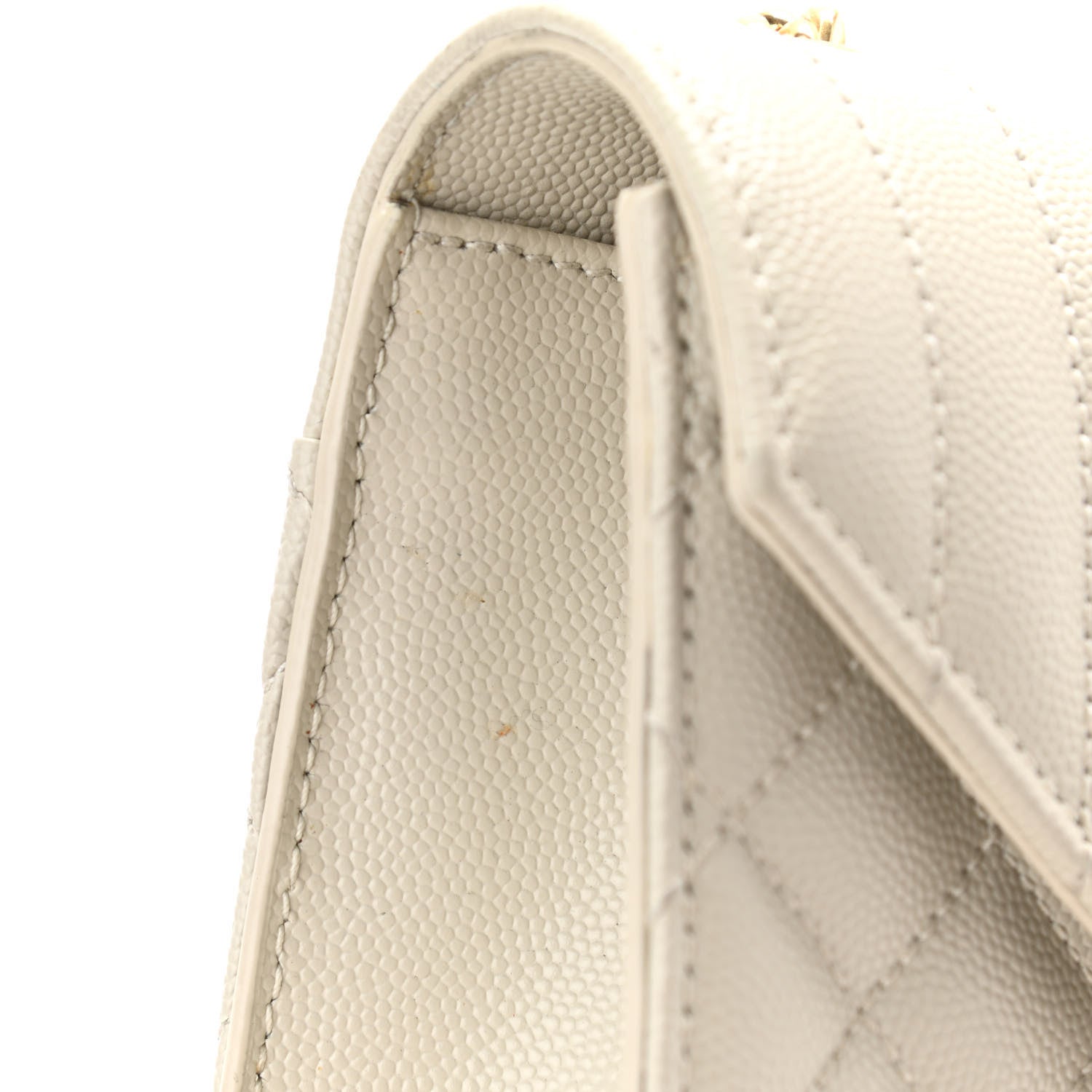 Saint Laurent Grain De Poudre Textured Mixed Matelasse Triquilt Small Monogram Satchel Crema Soft 10 of 11