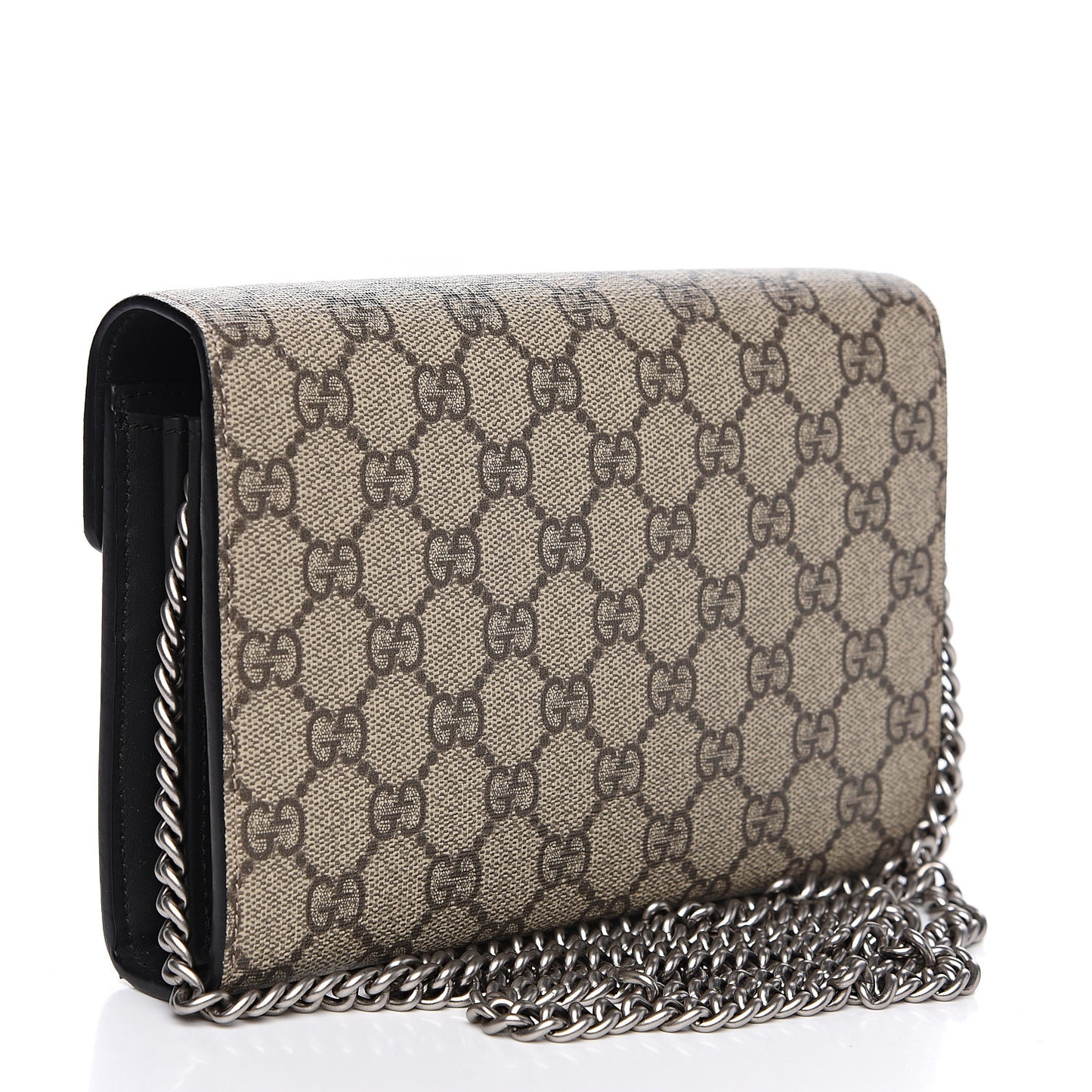 GG Supreme Monogram Mini Dionysus Chain Wallet Beige Black