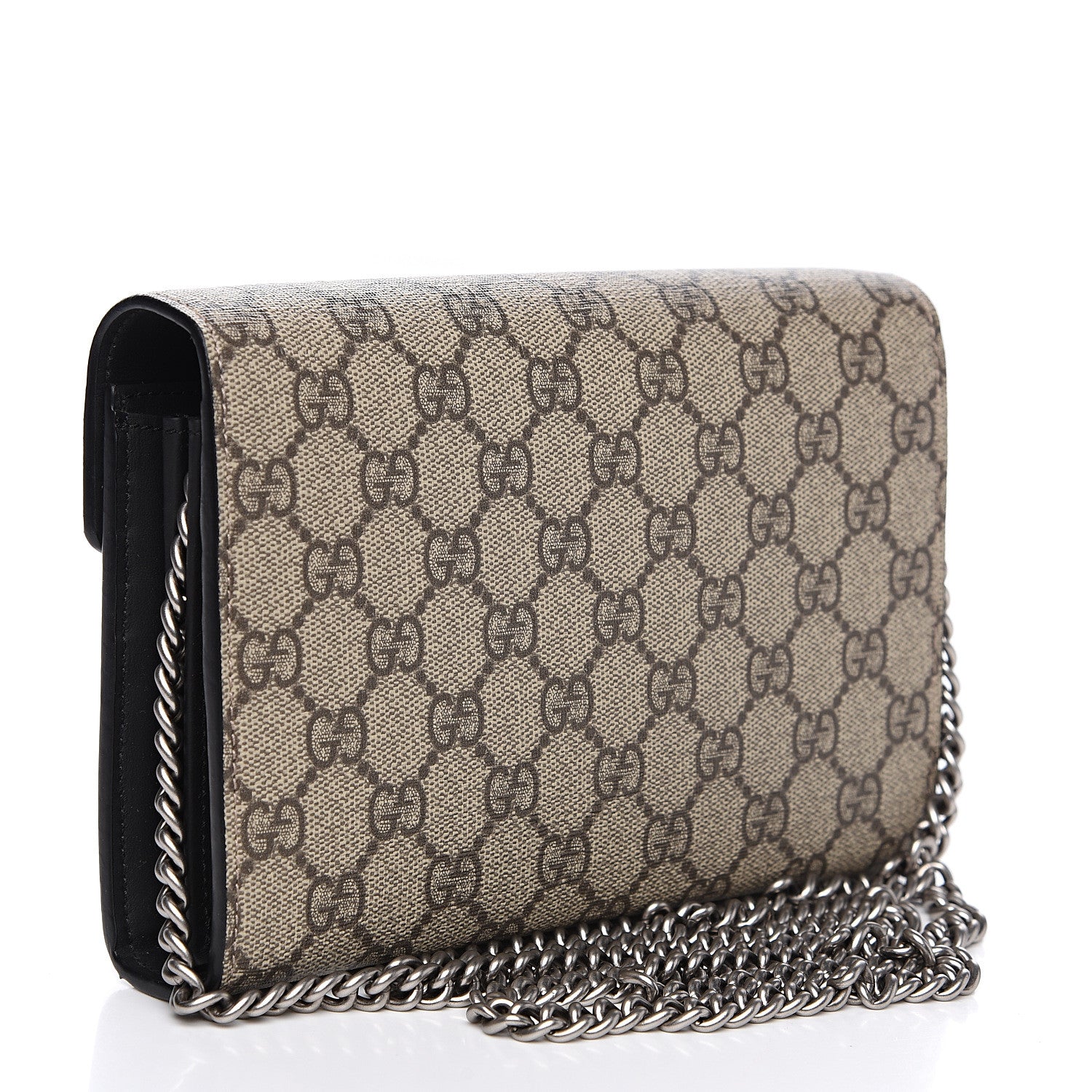 Gucci GG Supreme Monogram Mini Dionysus Chain Wallet Beige Black 2 of 9