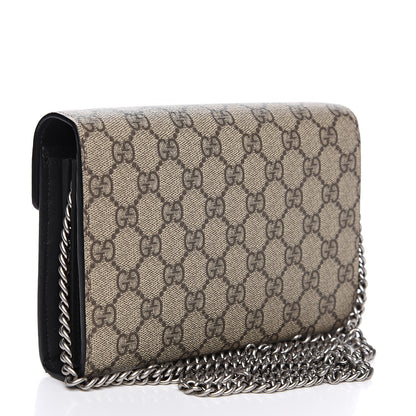 Gucci GG Supreme Monogram Mini Dionysus Chain Wallet Beige Black 2 of 9