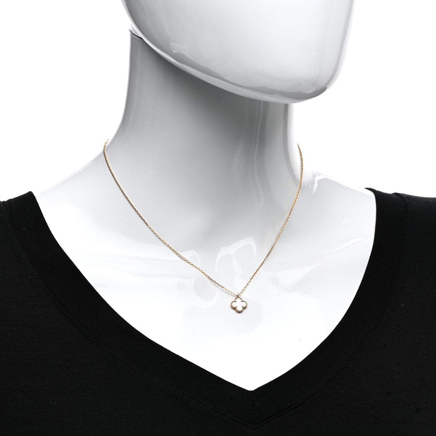 18K Yellow Gold Mother of Pearl Sweet Alhambra Pendant Necklace