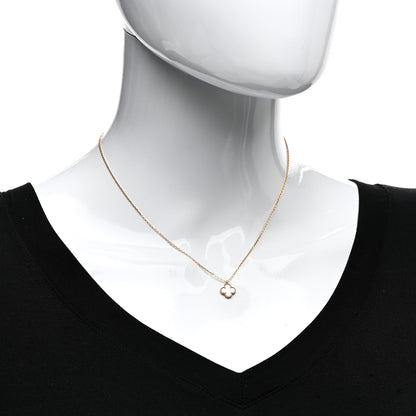 Van Cleef & Arpels 18K Yellow Gold Mother of Pearl Sweet Alhambra Pendant Necklace 2 of 6