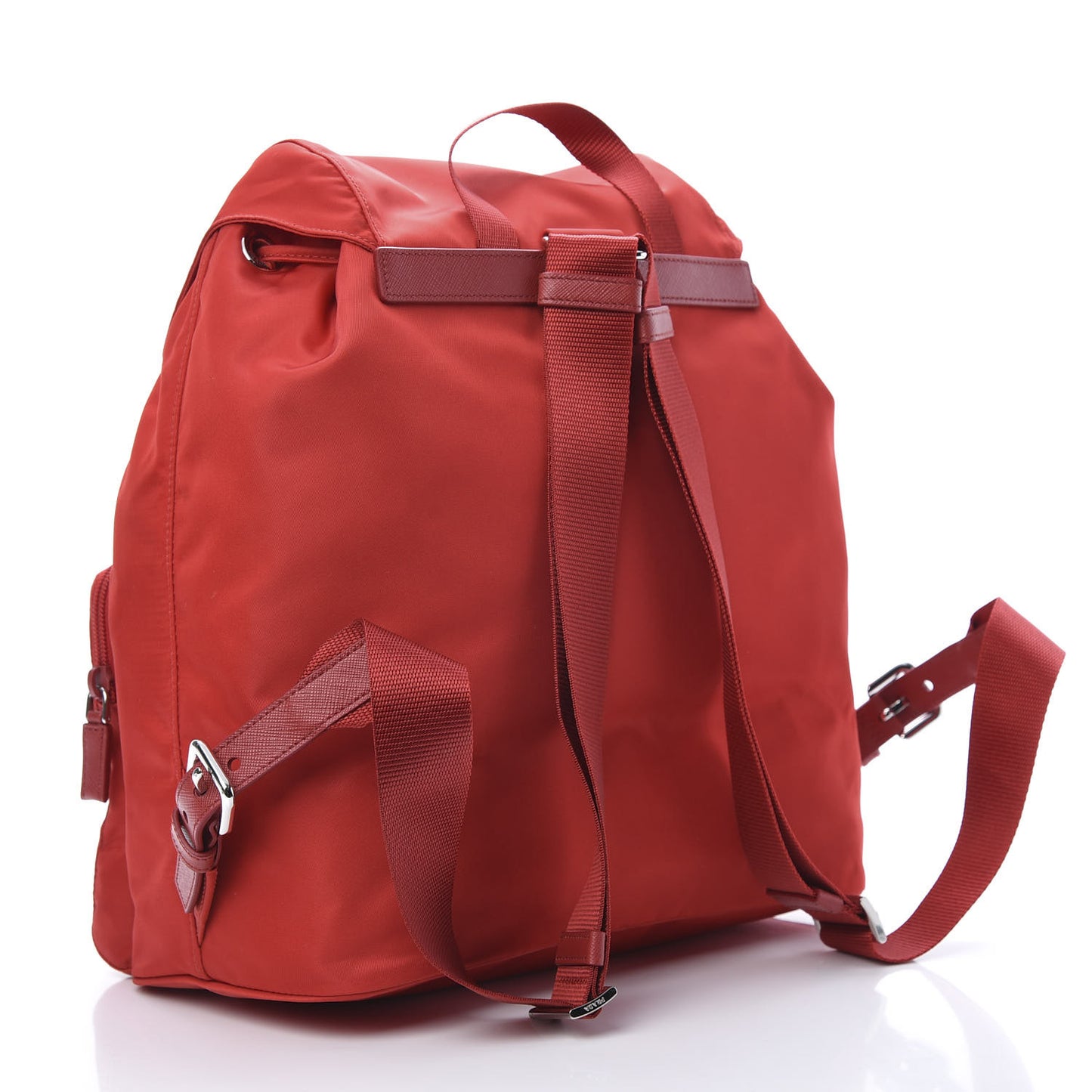 Tessuto Nylon Saffiano Vela Backpack Rosso