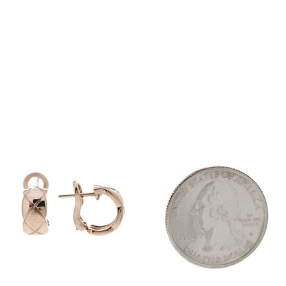 Chanel 18K Beige Gold Coco Crush Hoop Earrings 2 of 5