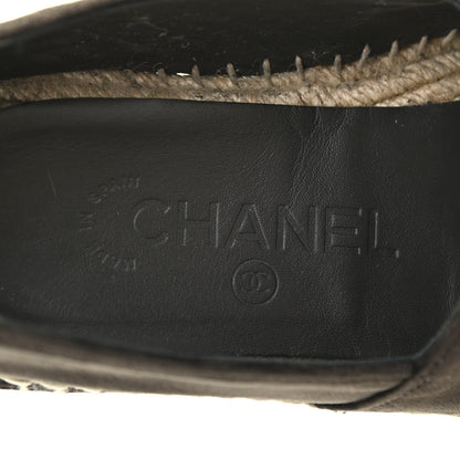 Chanel Velvet Logo Espadrilles 37 Grey Black 14 of 26