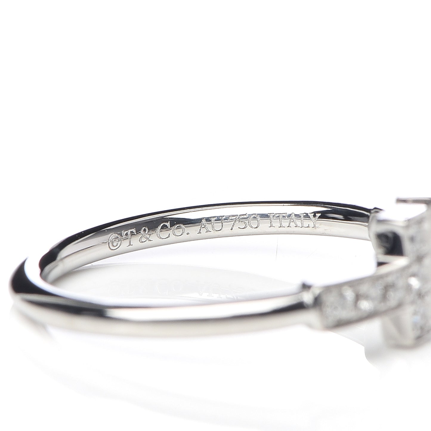18K White Gold Diamond T Wire Ring 50 5.25