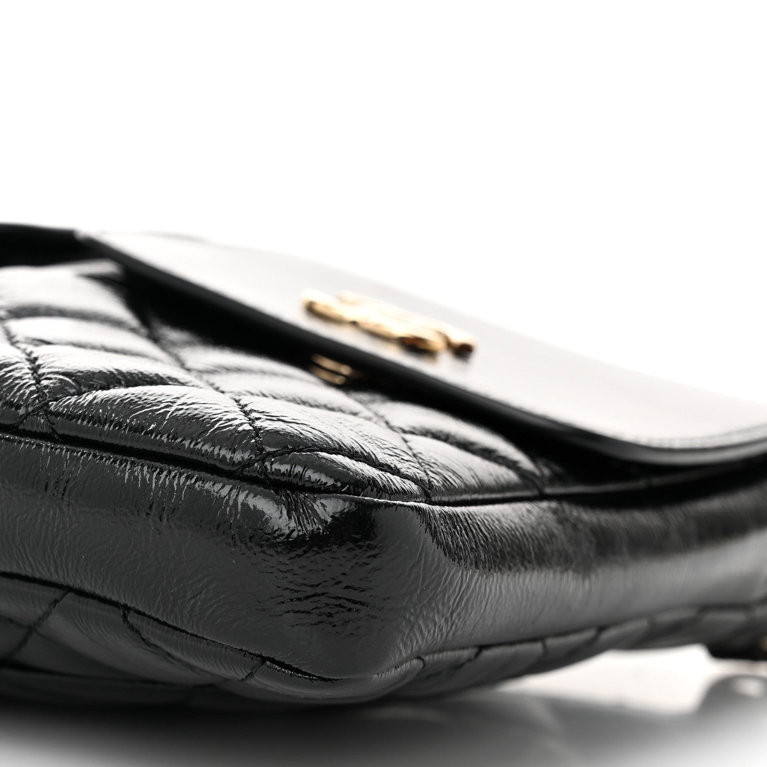 Chanel Glazed Calfskin Quilted Double Pocket Crossbody Flap Black 10 of 10
