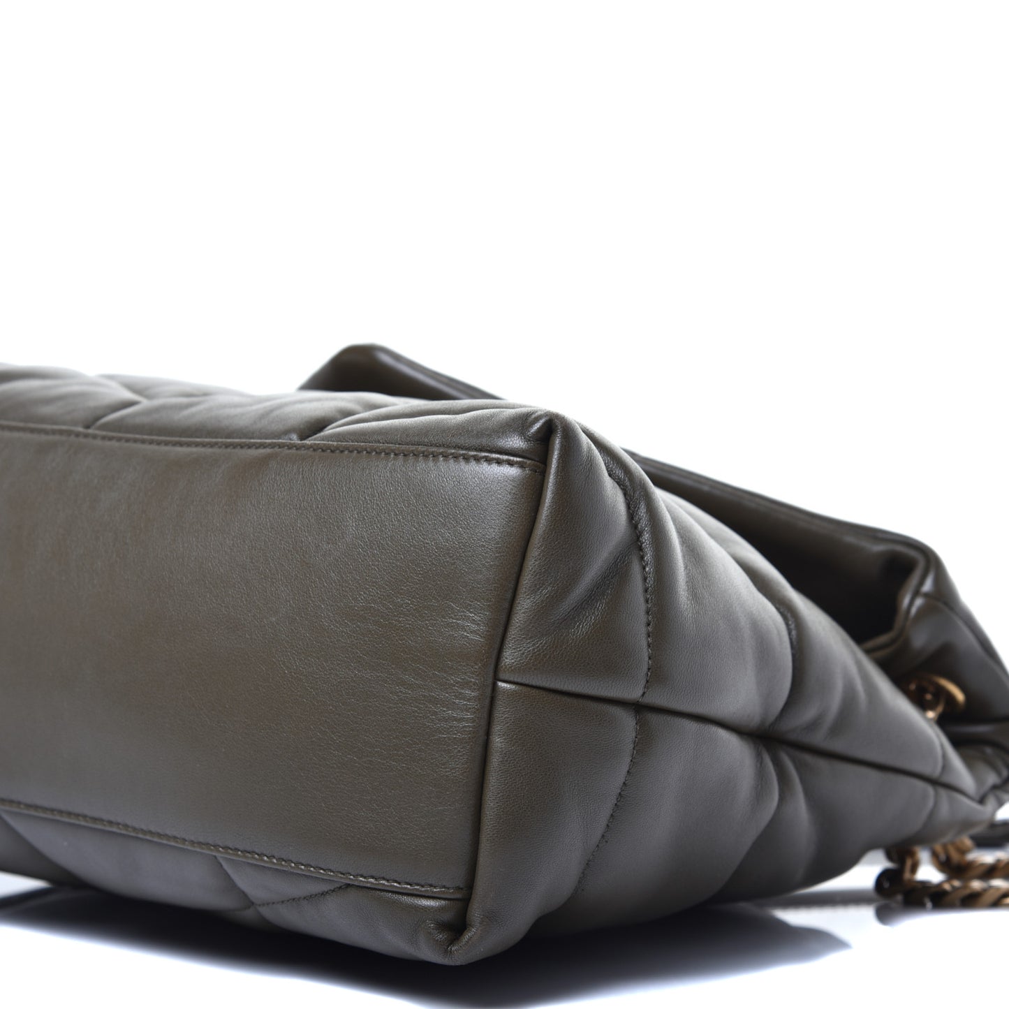 Lambskin Quilted Medium Loulou Puffer Monogram Chain Satchel Seaweed