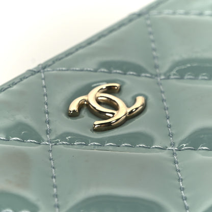 Chanel Patent Quilted Small Cosmetic Case Light Blue 9 of 9