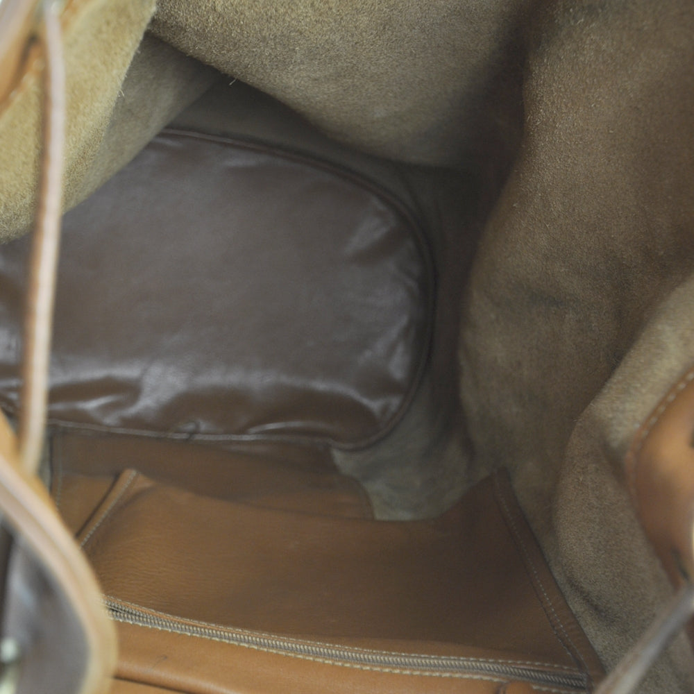 Leather XL Bamboo Drawstring Sling Backpack