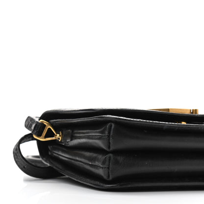 Balenciaga Shiny Calfskin Crocodile Embossed Small B Bag Black 8 of 12