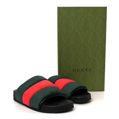 Gucci Nylon Web Womens Slide Sandals 40 Black Green Red 11 of 11